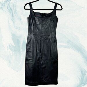 90s Ralph Ralph Lauren Black Leather Dress Vintage Size 2